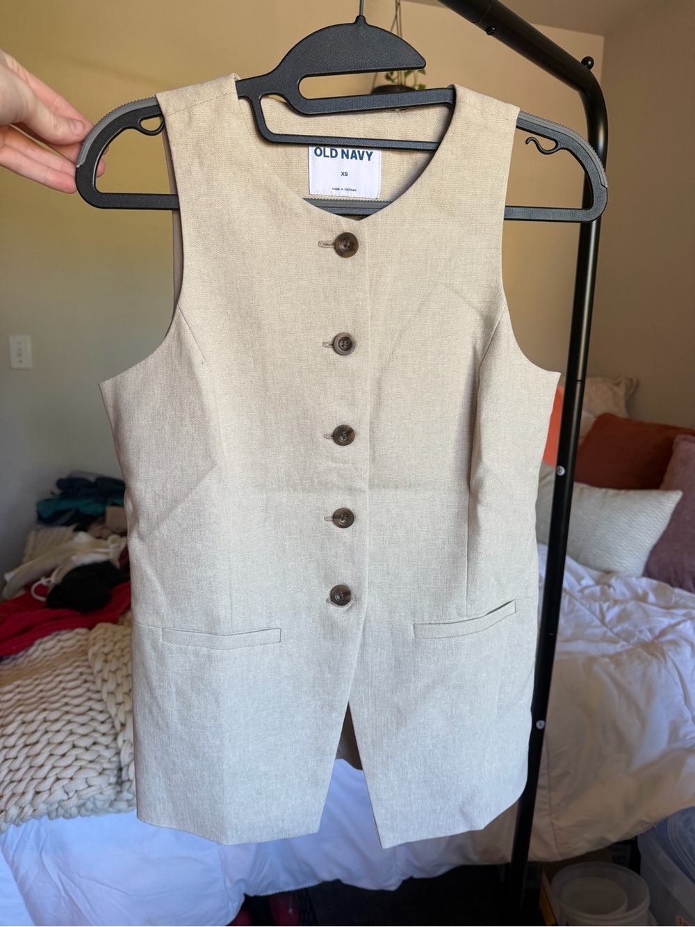 Old Navy Beige Button-Front Women's Vest